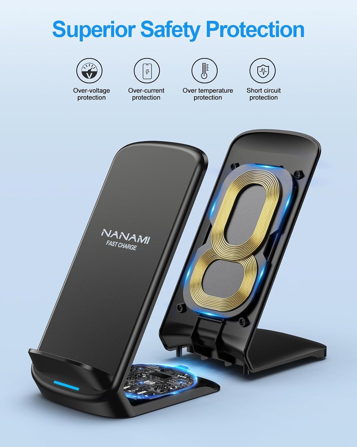 Thumbnail 3 de NANAMI Dual-Coil Wireless Charging Stand (15W) for Samsung & iPhone