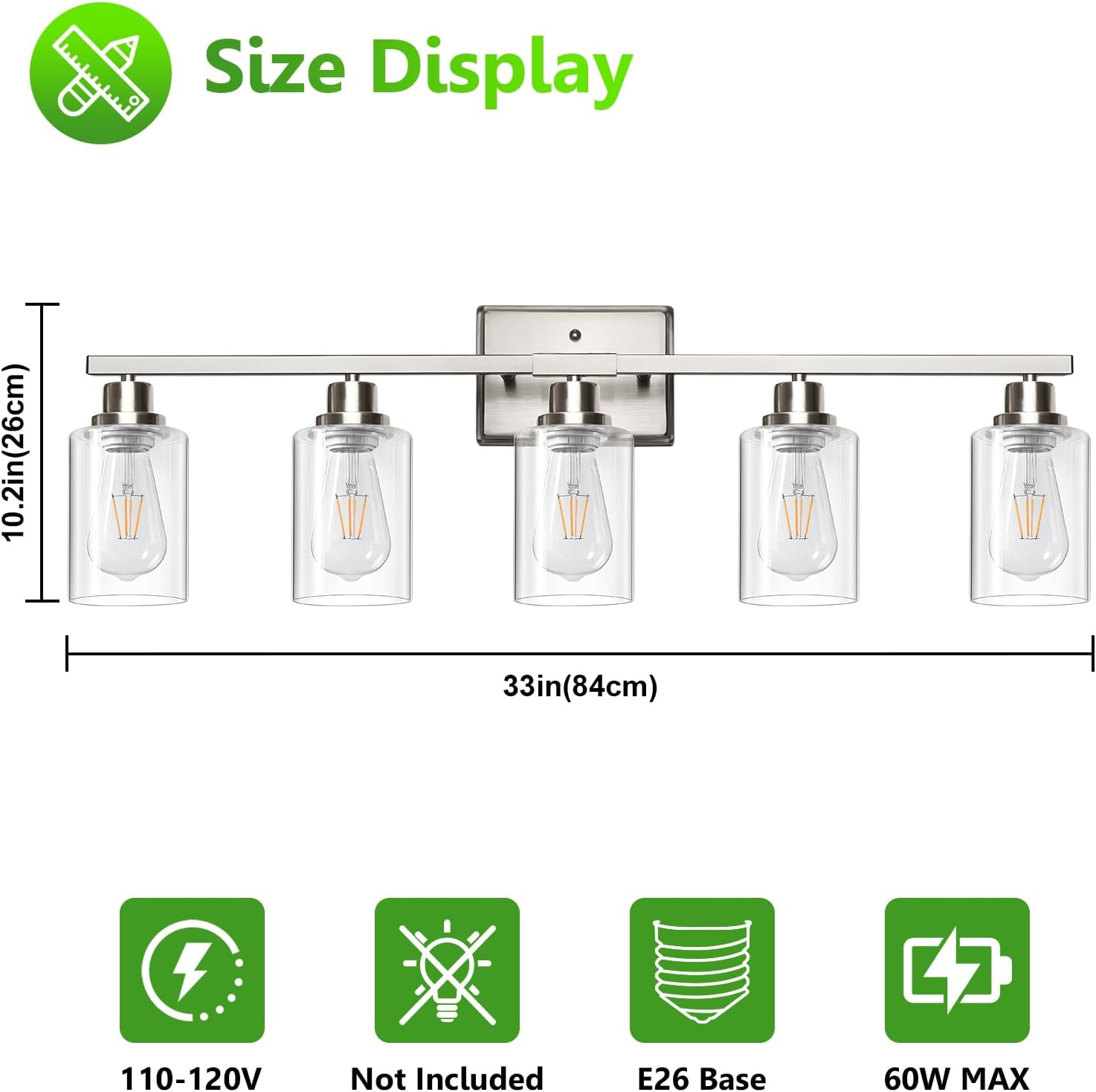 Detalle de Ascher 5-Light Bathroom Vanity Light