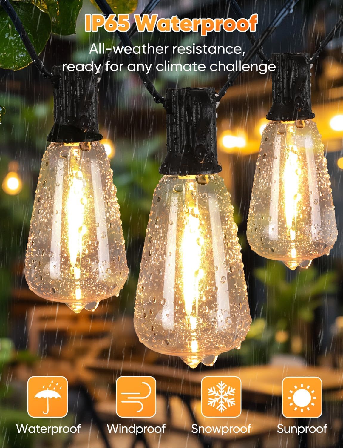 Detalle de Brightever Outdoor String Lights 120FT