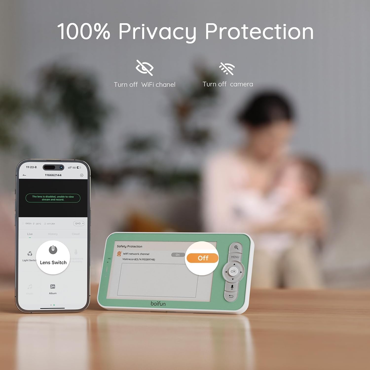 Thumbnail 6 de Boifun 2K Wifi Baby Monitor 5" screen