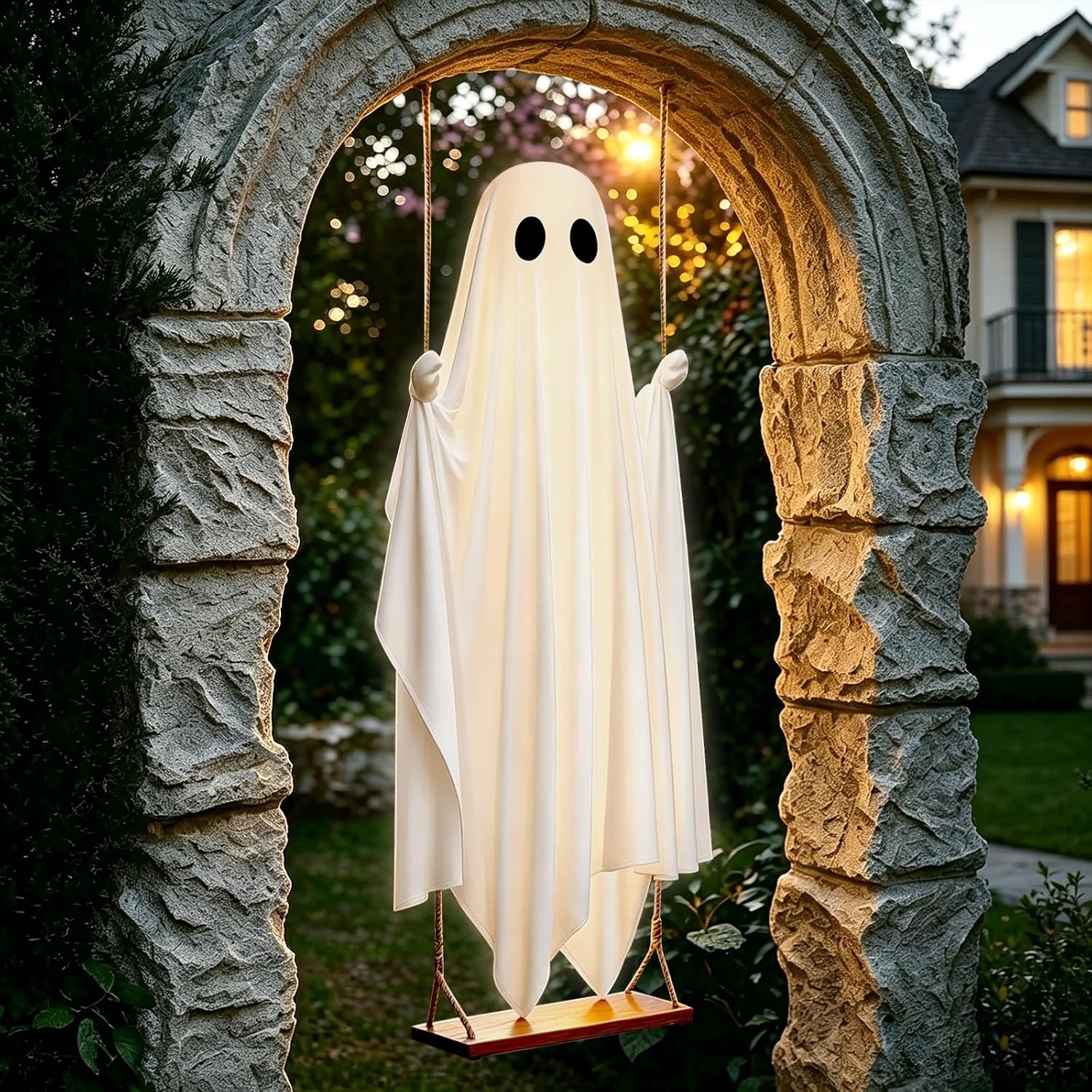 Detalle 1 de OOBILA Oobila-hw-2pk 5 FT Swinging Ghost Halloween Decor with Lights
