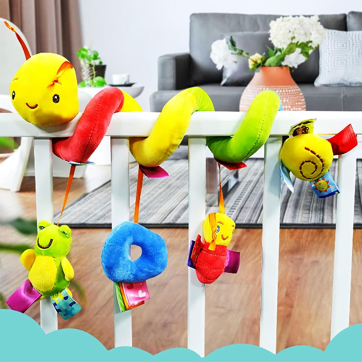 Thumbnail 3 de Zhongdada Spiral pram baby toy – plush hanging rattle sensory toy for crib, bassinet and stroller