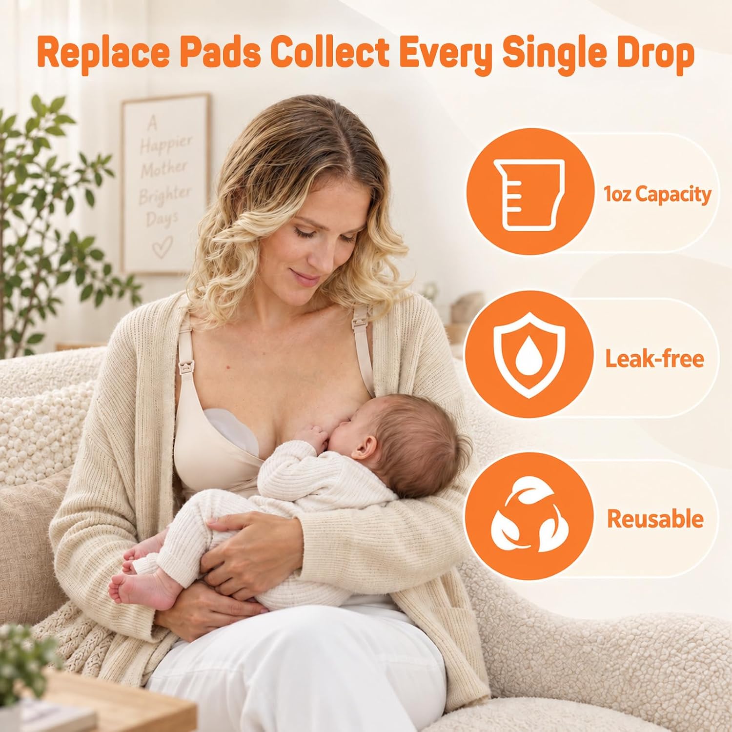 Detalle 1 de JVEOO Silicone Breast Milk Collectors, 2-Pack, 1 oz/30 ml per side