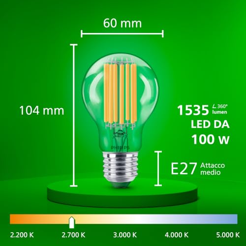 Thumbnail 7 de Philips LED Lampadine Goccia a Filamento – Classe A, E27, 100W equivalenti, Luce Bianca Calda, Non Dimmerabile