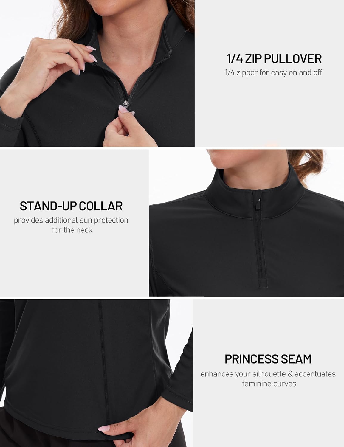 Thumbnail 4 de TACVASEN Women's Quarter Zip Pullover Golf Shirt with UPF 50+ Long Sleeve Sun Coverage