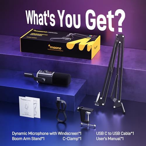 Thumbnail 8 de MAONO PD100XS Dynamic Gaming Microphone with Boom Arm (XLR/USB) for Streaming