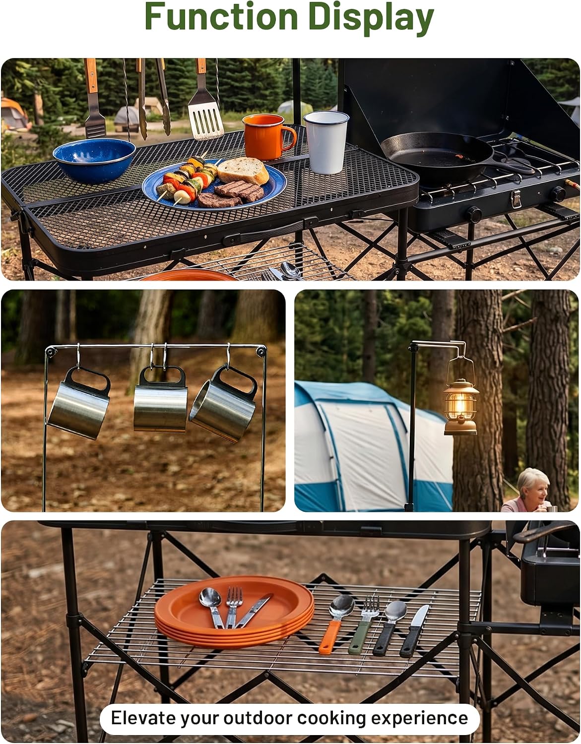 Detalle 2 de Timber Ridge Folding Camp Kitchen Table 56.3-Inch