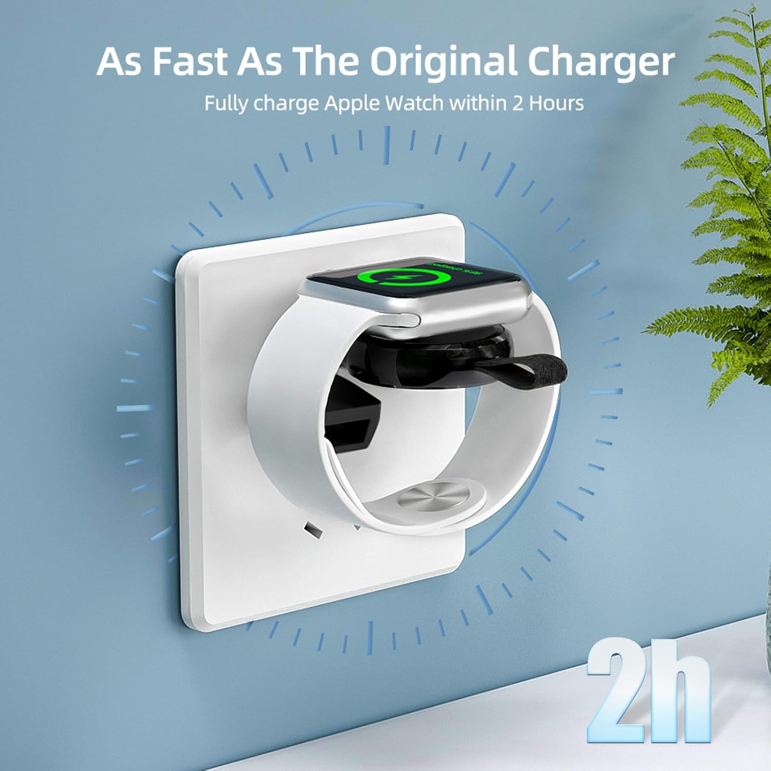 Detalle 2 de NEWDERY Wireless Charger for Apple Watch 2–3 hrs