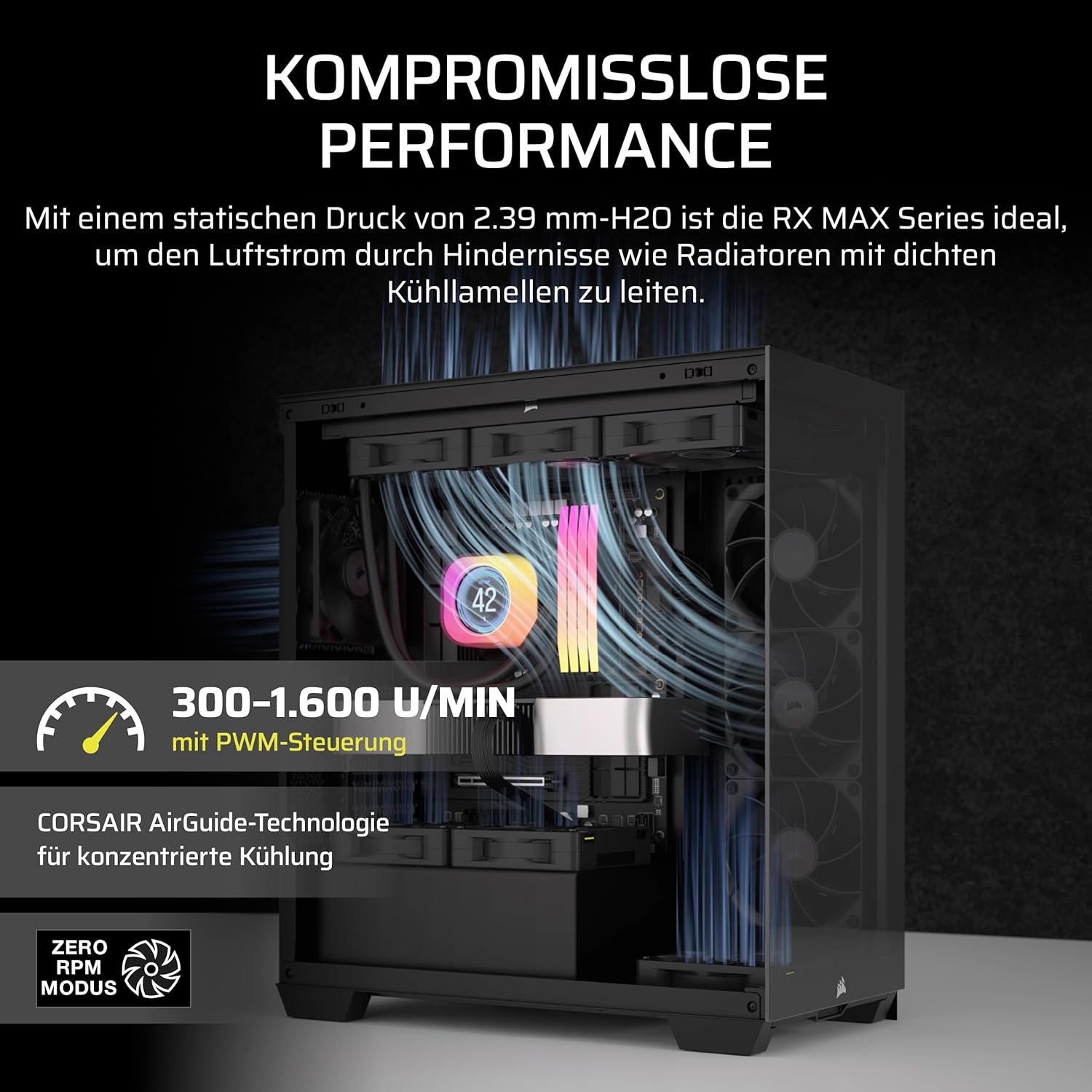 Thumbnail 3 de CORSAIR iCUE LINK RX140 MAX 140mm PWM Doppelpack mit iCUE LINK System Hub