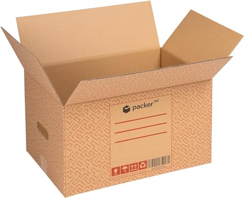 Detalle de packer PRO Pack 10 Cajas Cartón para Mudanzas y Almacenaje con Asas 430x300x250mm