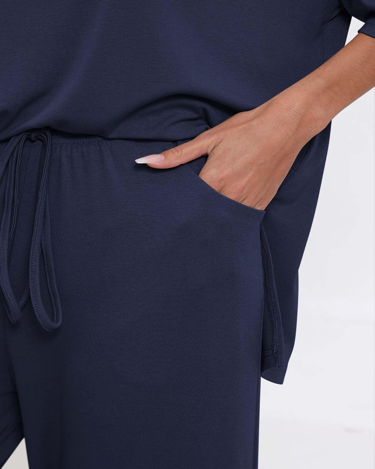 Detalle 2 de AmazingStar Womens Lounge Set 2026 Summer 2 Piece Outfit: Oversized Short Sleeve Top & Wide Leg Pants