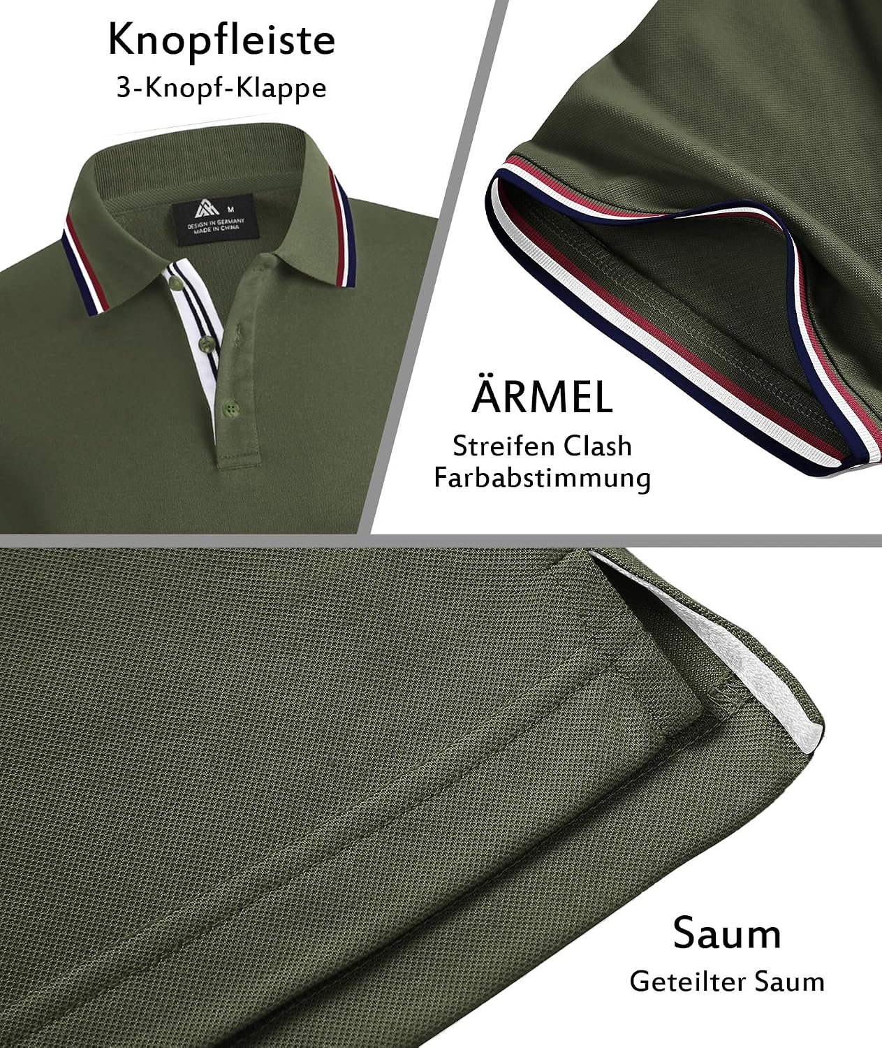 Detalle de SwissWell Polo Uomo manica corta ad asciugatura rapida e traspirante (tessuto misto 95% poliestere + 5% elastan)