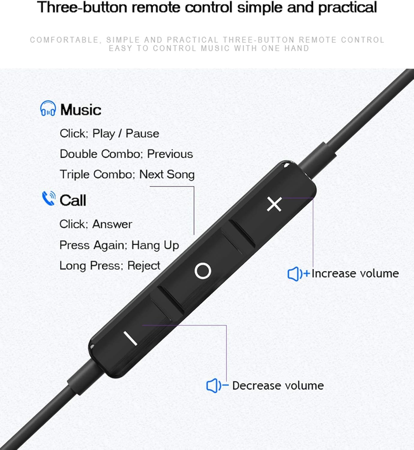 Detalle de BENEWY Hi-Res Extra Bass Earbuds with Inline Mic and 3.5mm Jack