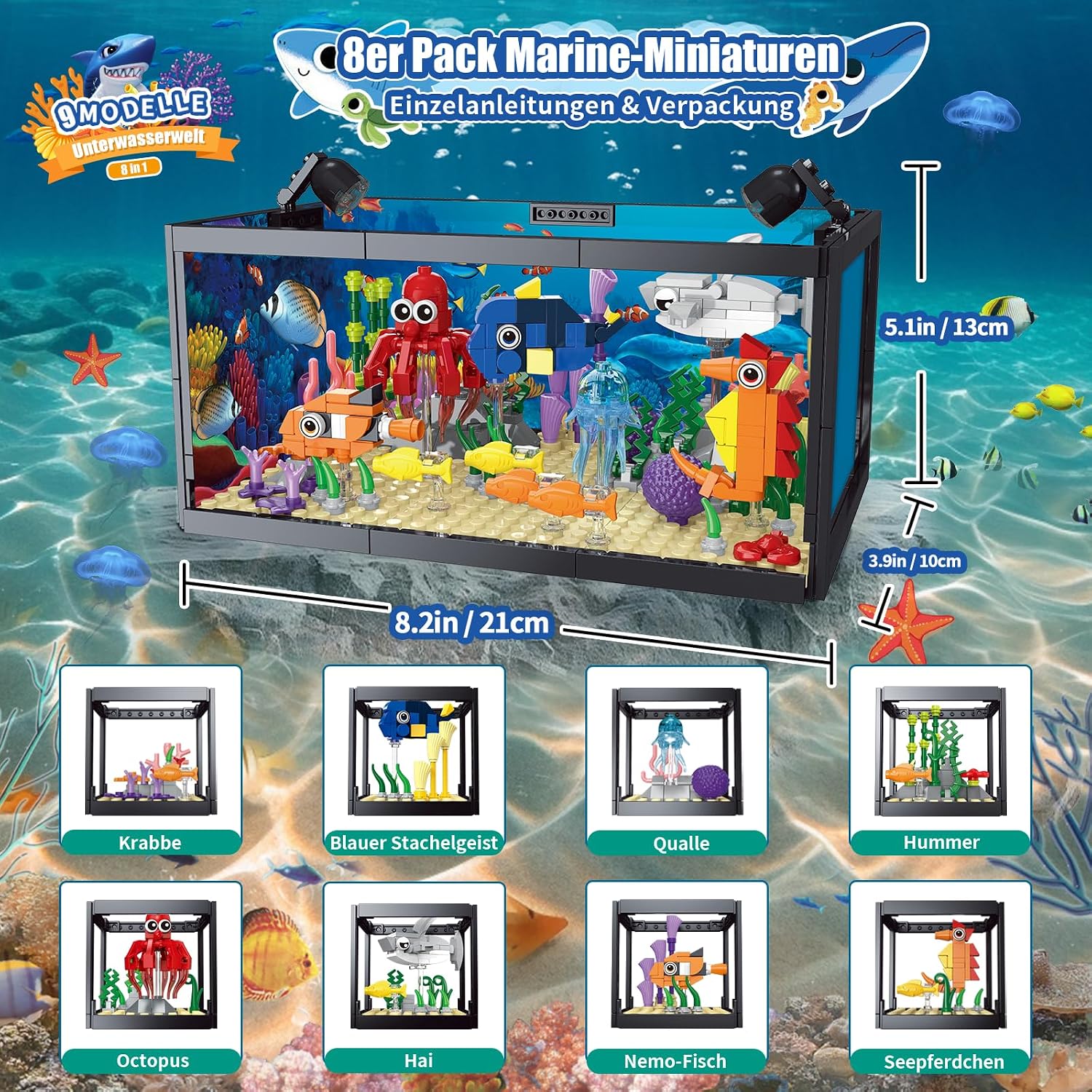Thumbnail 4 de 8-in-1 Aquarium Baustein mit LED Licht