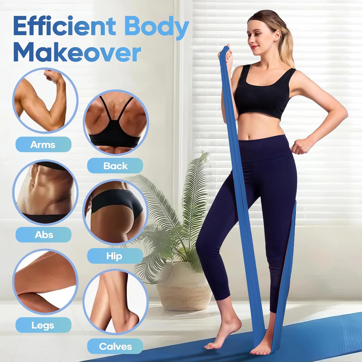 Thumbnail 3 de Fokky Fitnessbänder 4er-Set (2 m) mit 4 Widerstandsstufen – Resistance Bands für Muskelaufbau, Yoga & Pilates