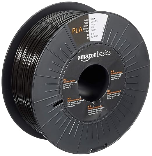 Detalle de Amazon Basics Filamento 3D PLA 1.75 mm, Cinta 1 kg, Negro 🚀