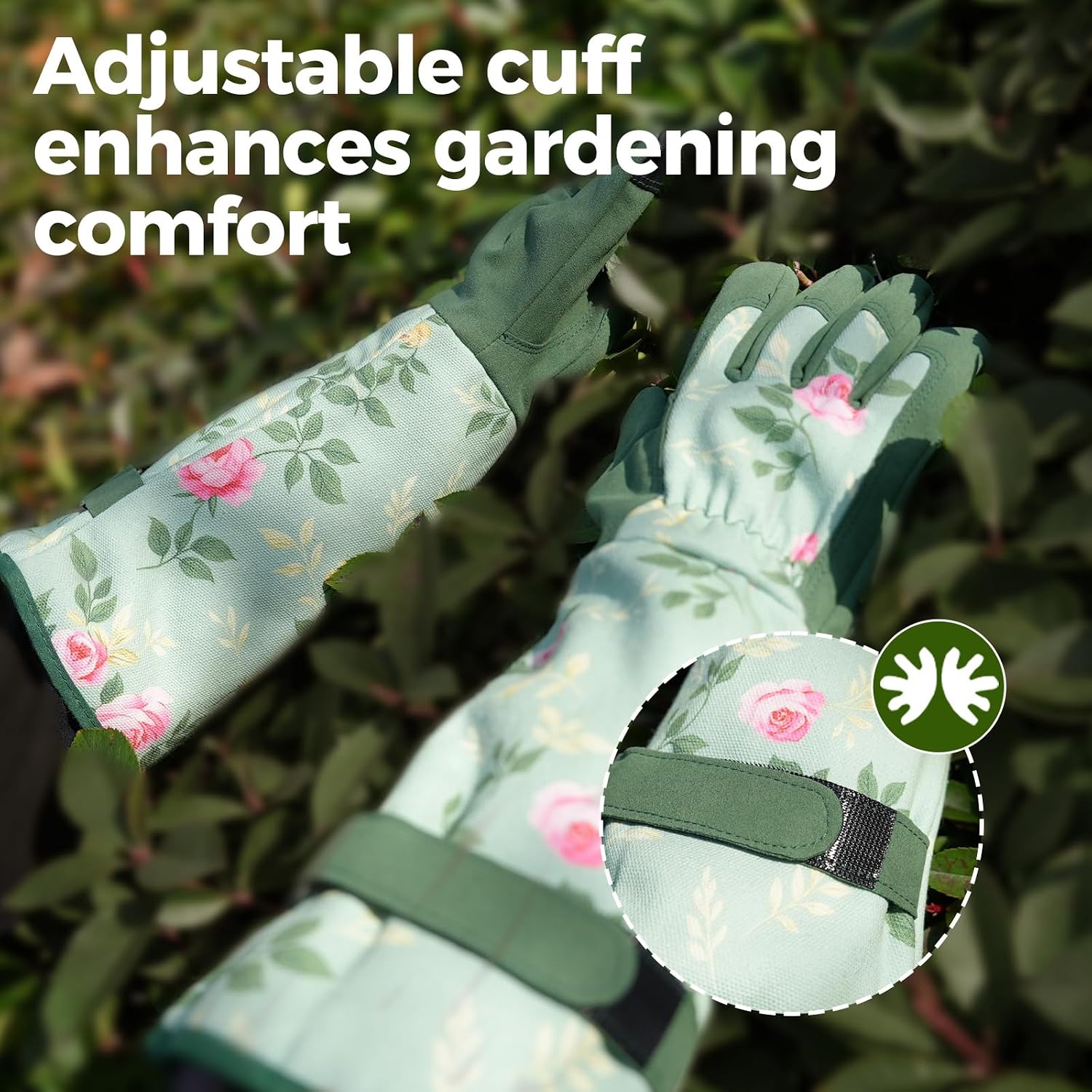 Detalle 1 de Bamworld CAYJ-GLOVES-GR-L Gardening Gloves for Women, Long, Thorn-Proof