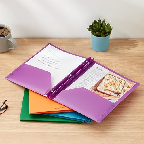 Thumbnail 6 de Amazon Basics Heavy Duty Plastic Folders with 2 Pockets (12-Pack) in Assorted Colors