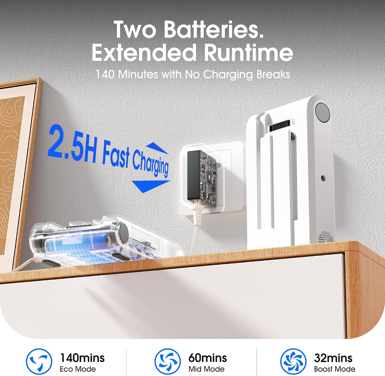 Detalle de Klarpul Cordless Stick Vacuum 140-Minute Runtime