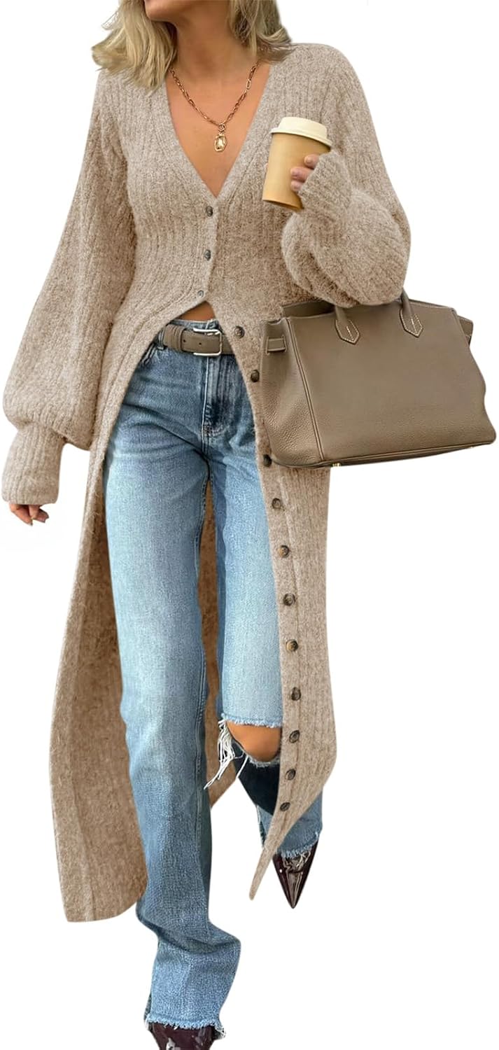 Thumbnail 6 de Saodimallsu Women's V‑neck Buttoned Cardigan Sweater