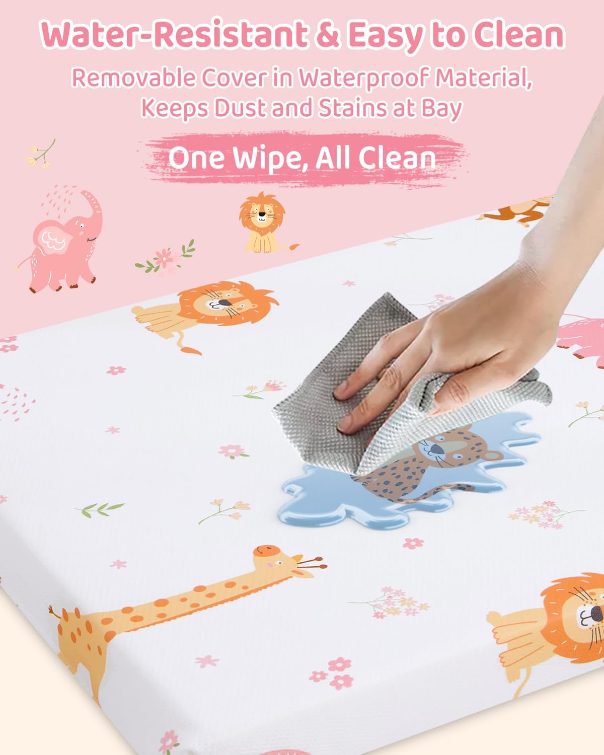 Detalle 2 de lasoftan Mattress Playard Mattress, 38" x 26", Waterproof Washable Cover