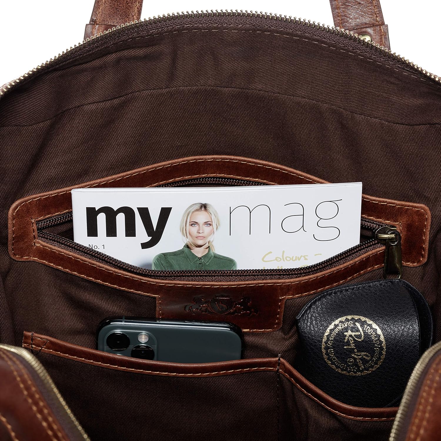 Thumbnail 5 de SID & VAIN Maguire Medium Laptop Bag – Real Leather Briefcase for 15.4 inch Laptops