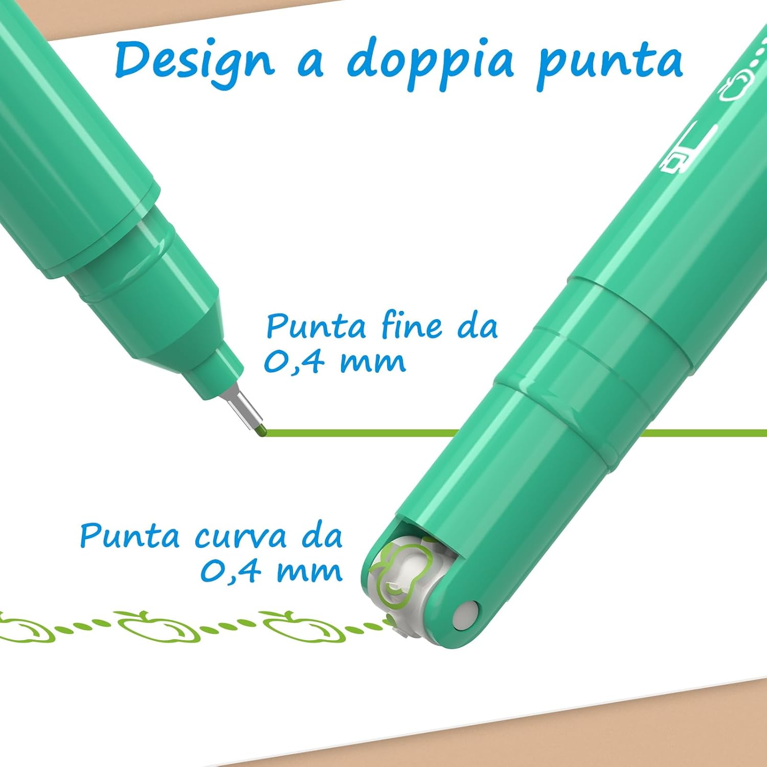 Thumbnail 1 de AECHY Penne Curve Colorate per Appunti: 18 colori, 18 tipi di curve, doppia punta