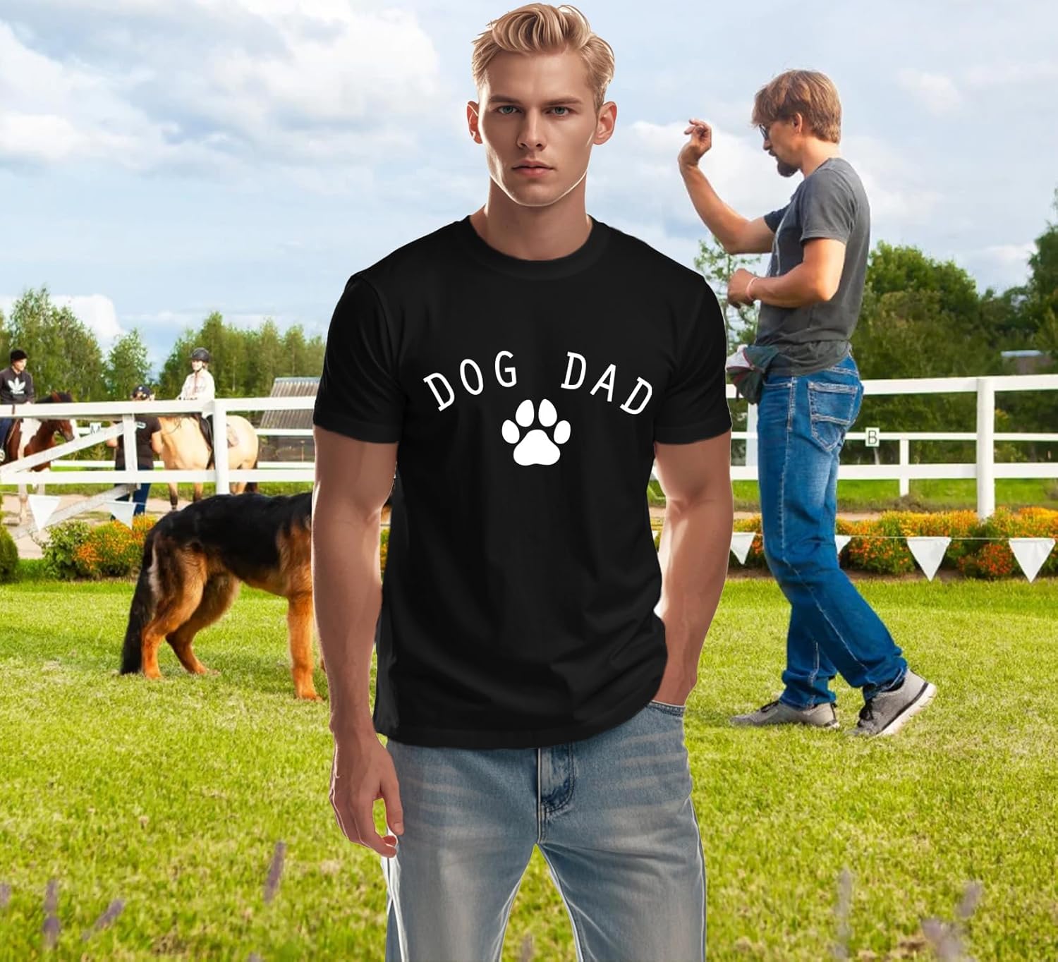 Thumbnail 1 de Qskall Dog Dad T Shirt Tee