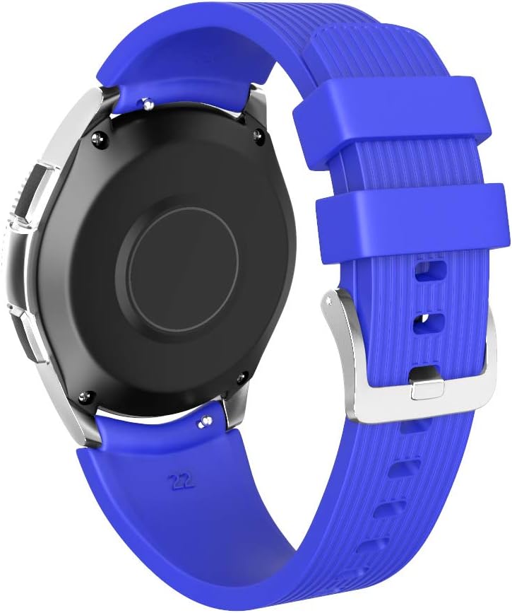 Thumbnail 1 de NotoCity Galaxy 46mm Soft Silicone Replacement Strap (22mm) for Gear S3 & Huawei Watch – Royal Blue