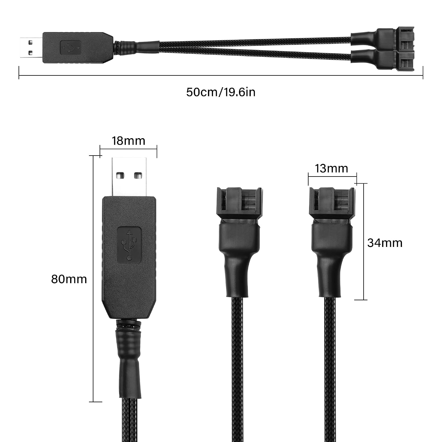 Thumbnail 6 de USB to 4Pin fan boost cable 12V 0.5M