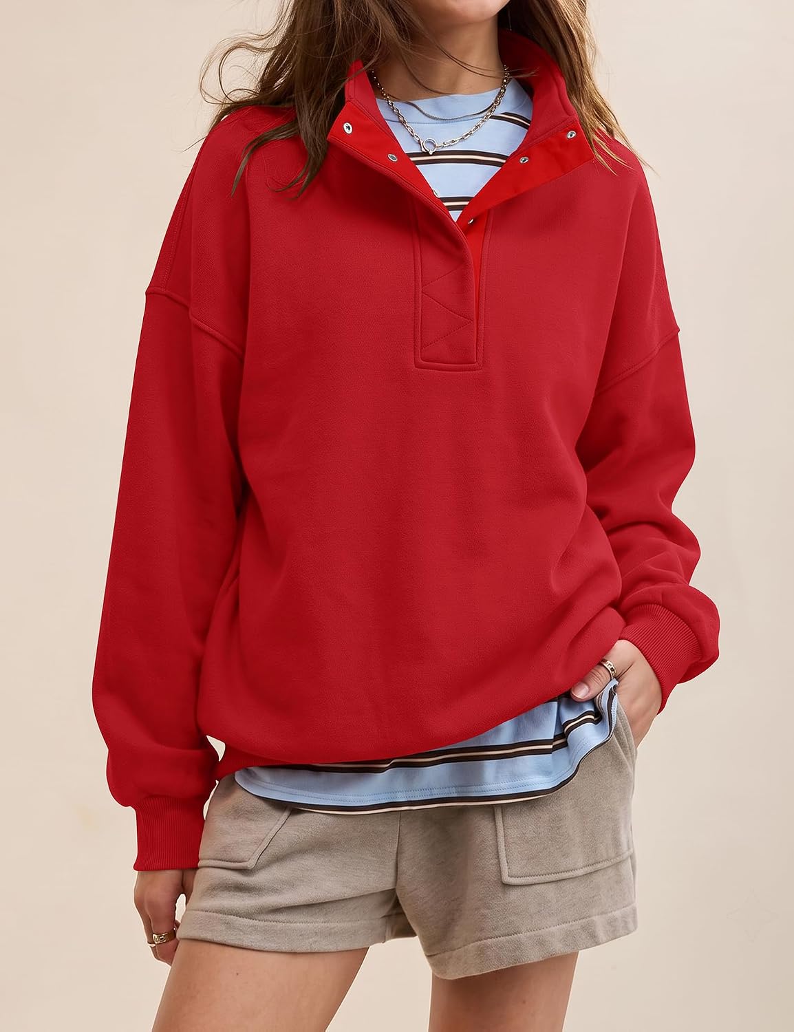 Thumbnail 1 de LOMON Women's Sweatshirt, Cotton-Polyester Blend