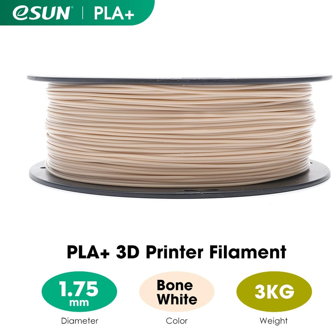Detalle 2 de eSUN PLA+ 3KG 3D Drucker Filament Silber