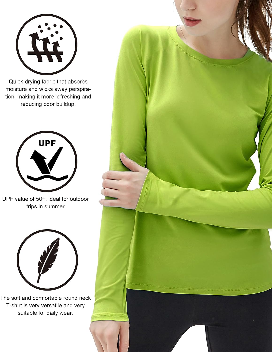 Detalle 2 de isnowood Women's UPF 50+ Long-Sleeve Sun Protection Rash Guard Shirt