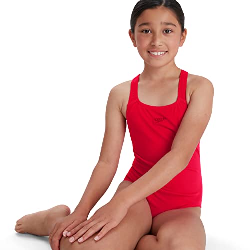 Detalle de Speedo Girl's Endurance+ Medalist Swimsuit – Chlorine Resistant, Comfort Fit for Training