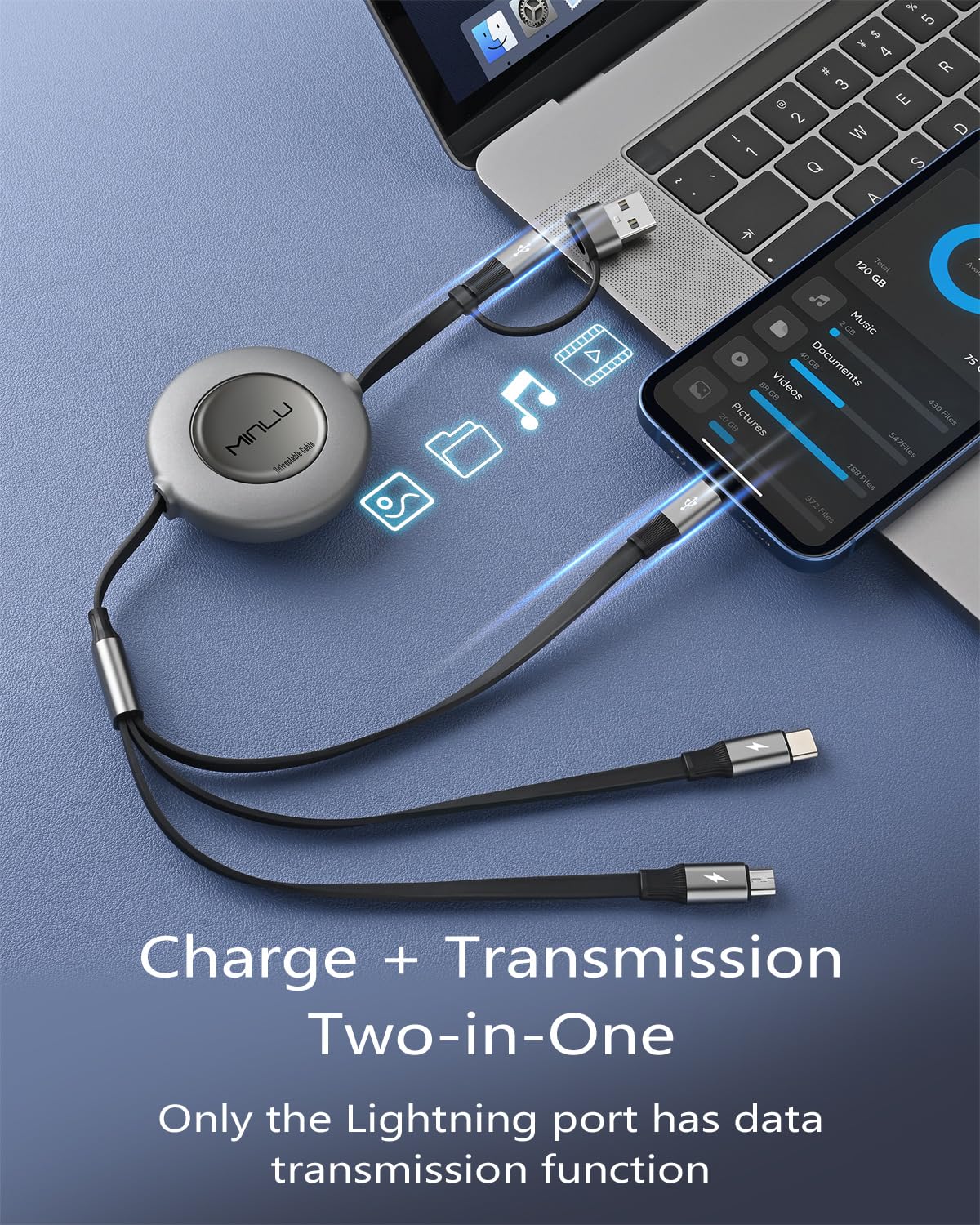 Detalle de Minlu Multi USB Kabel 1,2 m