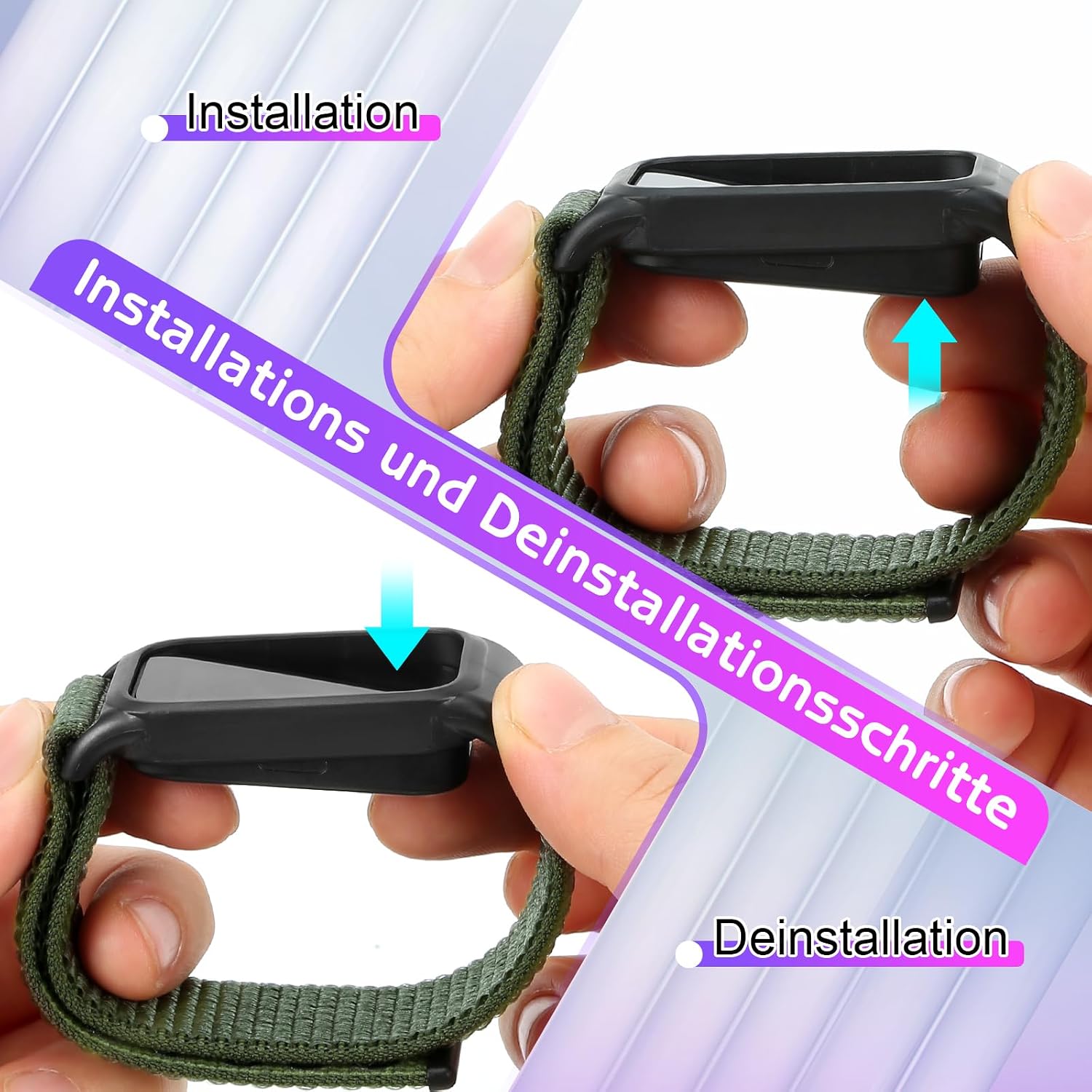 Detalle 1 de Nylon Sportarmband für Smart Band 9 Active