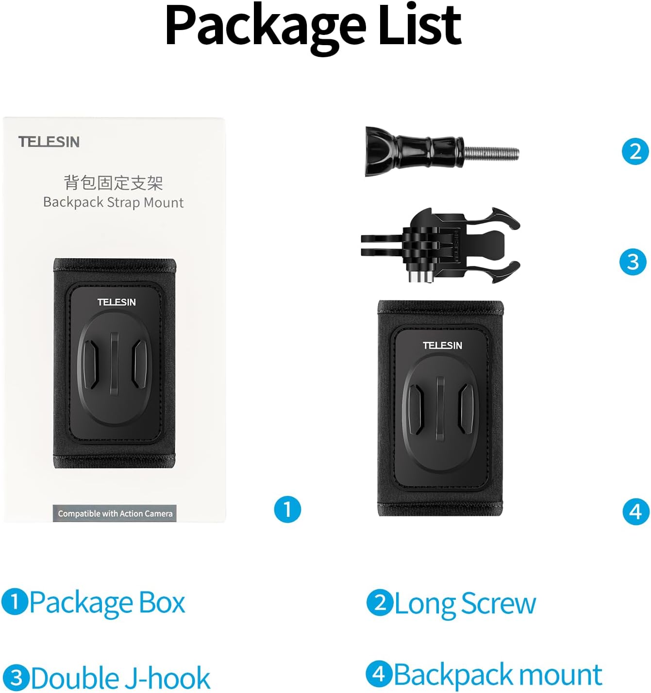 Thumbnail 6 de TELESIN Backpack Shoulder Strap Mount for GoPro and Action Cameras