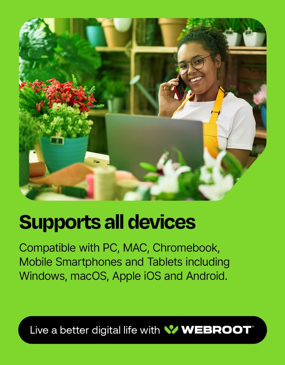Detalle de Webroot Internet Security Plus Antivirus Software 2026 – 3 Devices, 1 Year, Download for PC/Mac/Chromebook/Android/iOS + Password Manager