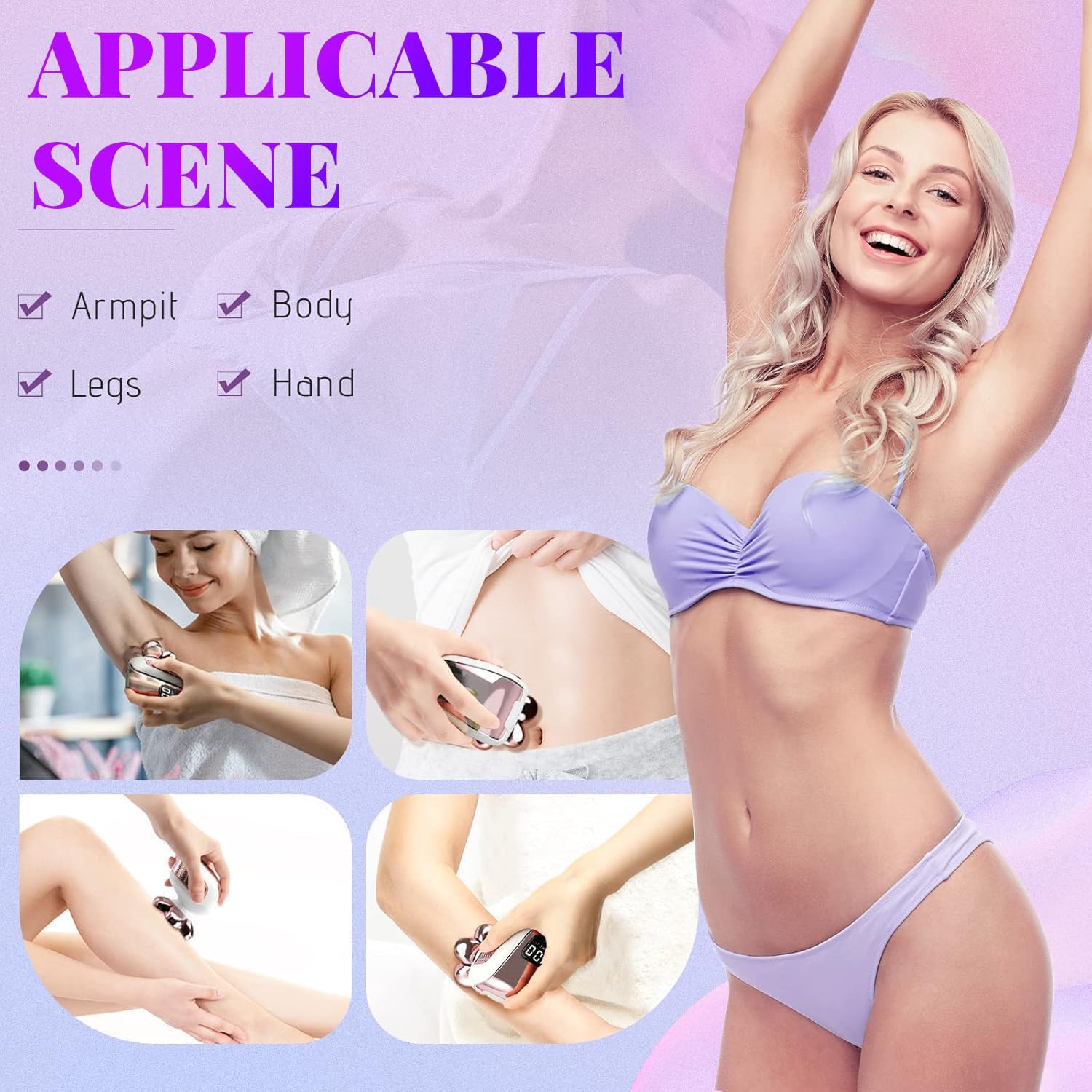 Detalle 2 de 60% Off 5-in-1 Electric Razors for Women Legs with 7D Head and IPX6 Waterproofing