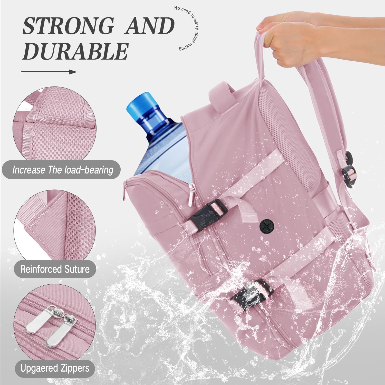 Detalle de Ryanair 40x30x20 Underseat Cabin Bag — Waterproof Travel Backpack with USB Hole, Anti‑Theft Pocket & Trolley Sleeve