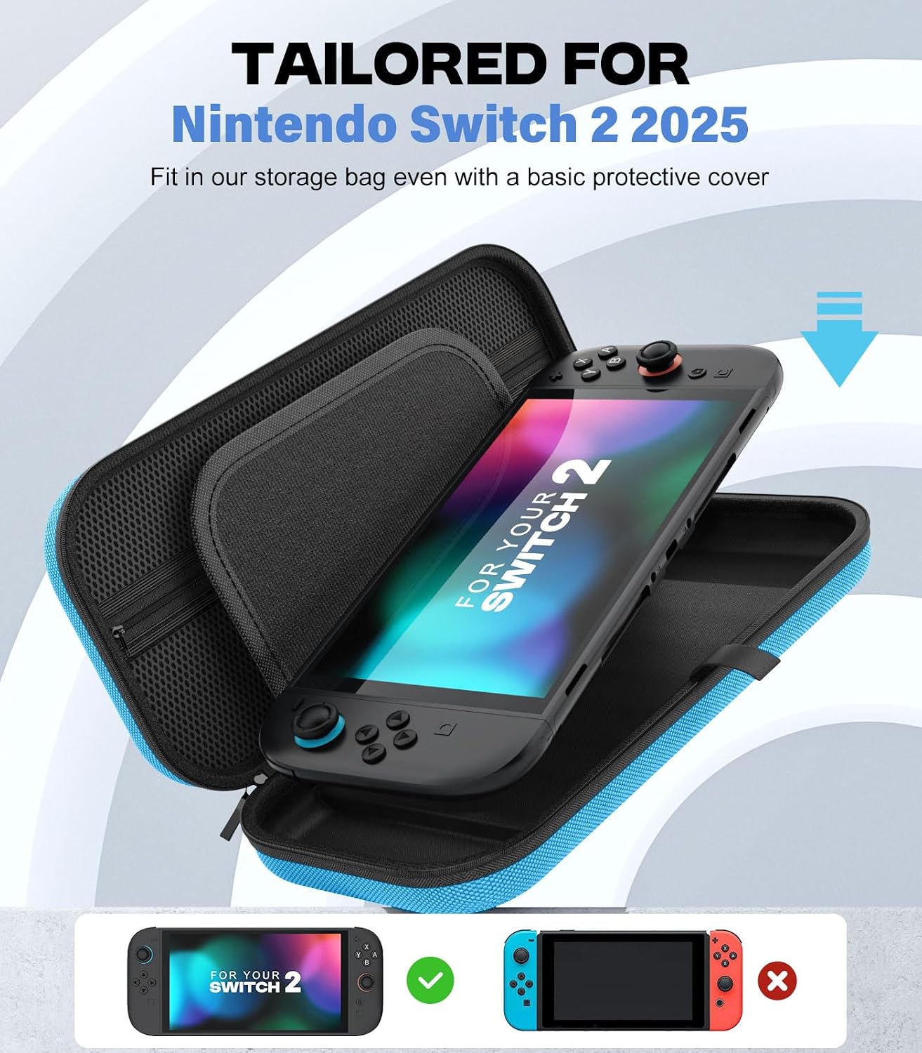 Detalle 2 de MoKo Switch 2 Tasche mit 10 Spielen, blau