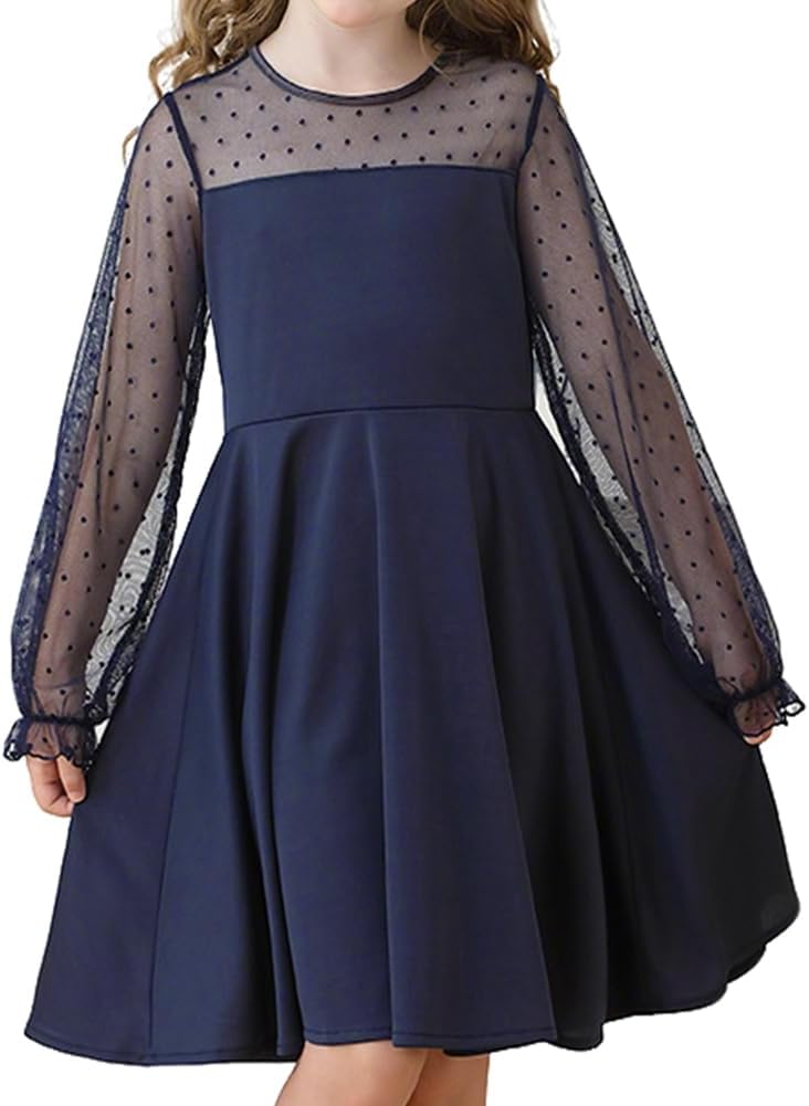 Detalle de Vicloon Abito Ragazze Maniche Lunghe Elegante