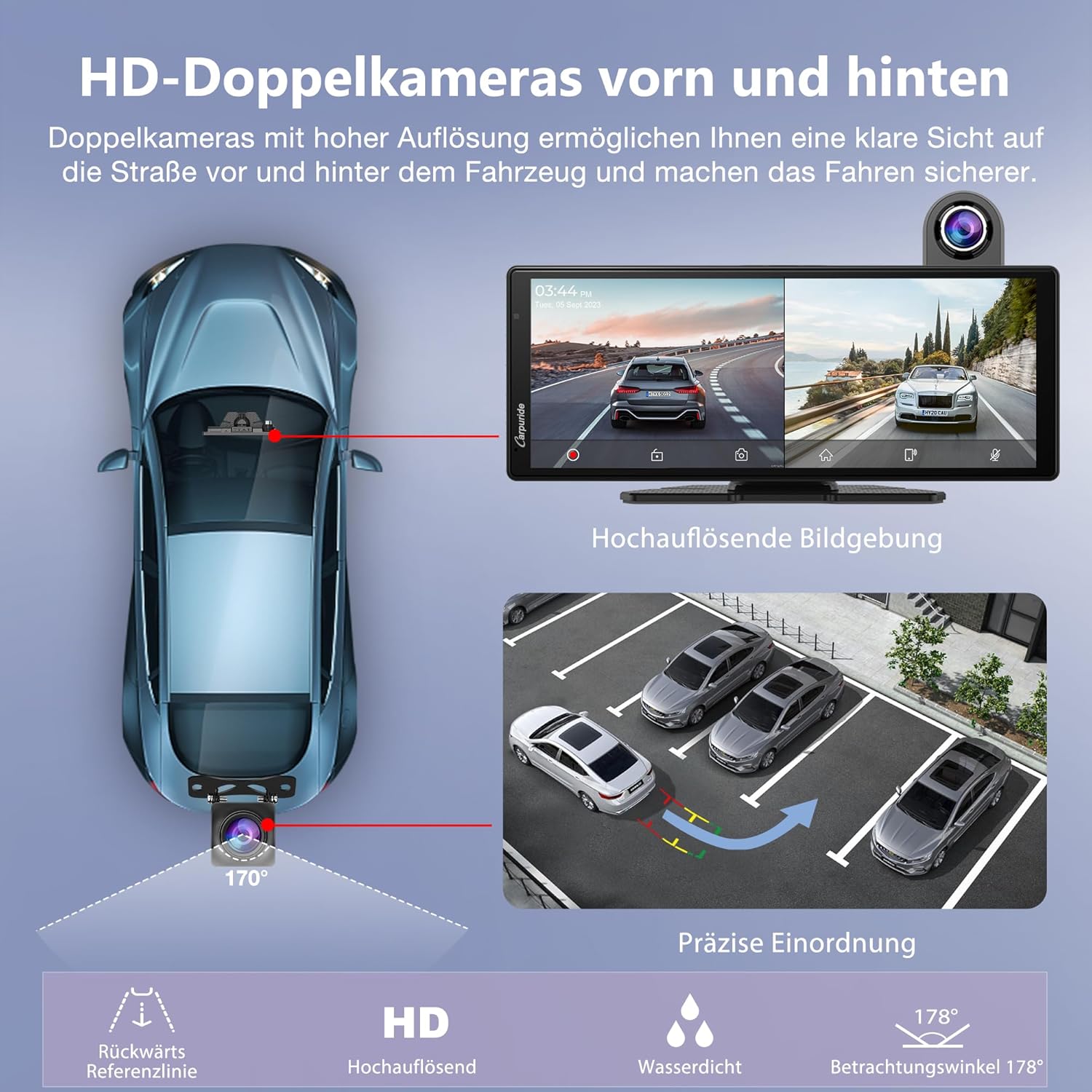 Thumbnail 2 de CARPURIDE 10,26 Zoll CarPlay, Dashcam
