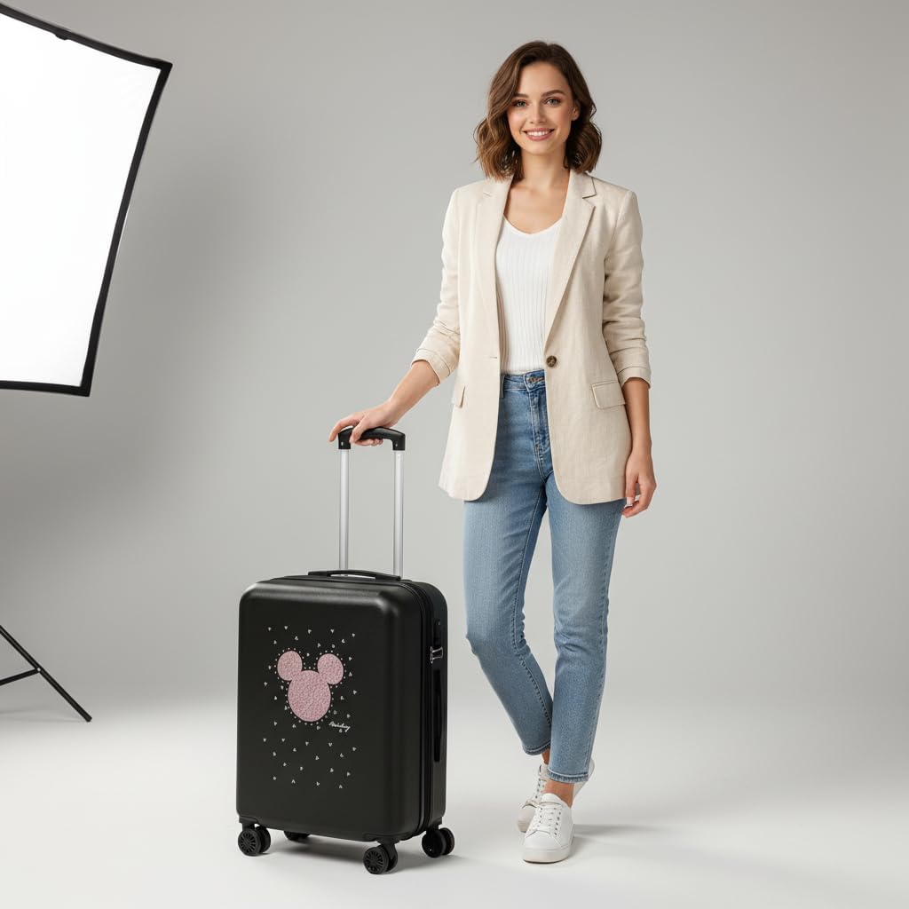 Detalle 2 de Joumma Bags Mickey Studs: valigia da cabina in ABS 38 x 55 x 20 cm, 35 L, ruote multidirezionali