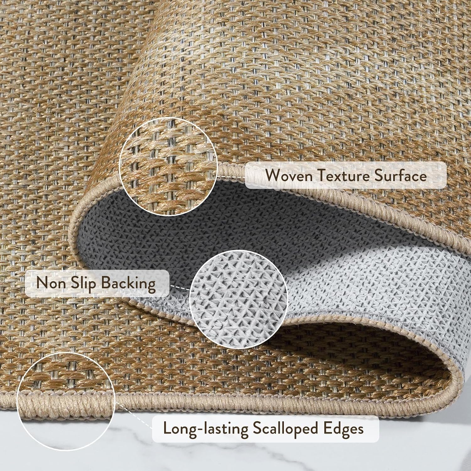 Thumbnail 6 de LIVEBOX Scalloped Washable 2x6 Kitchen Runner Rug