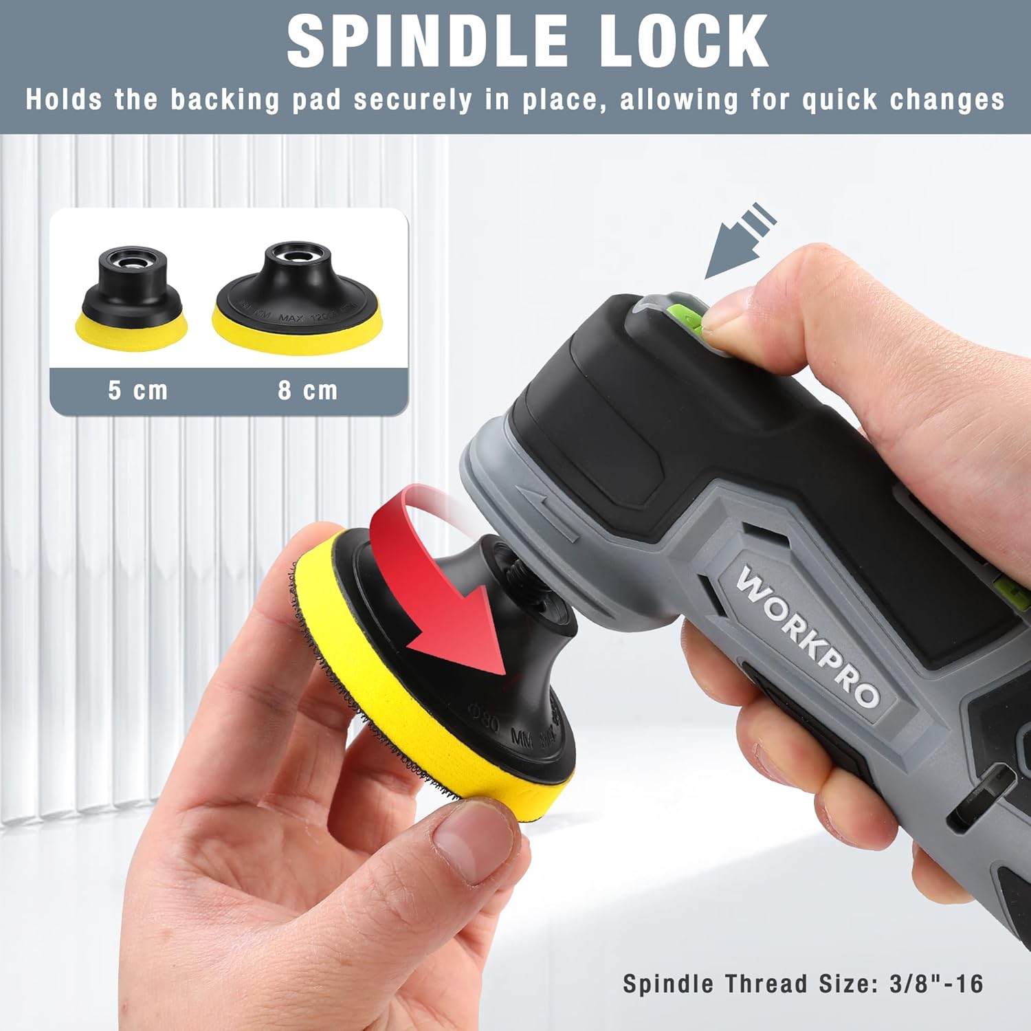 Detalle de WORKPRO Cordless Car Polisher 12V 3000RPM