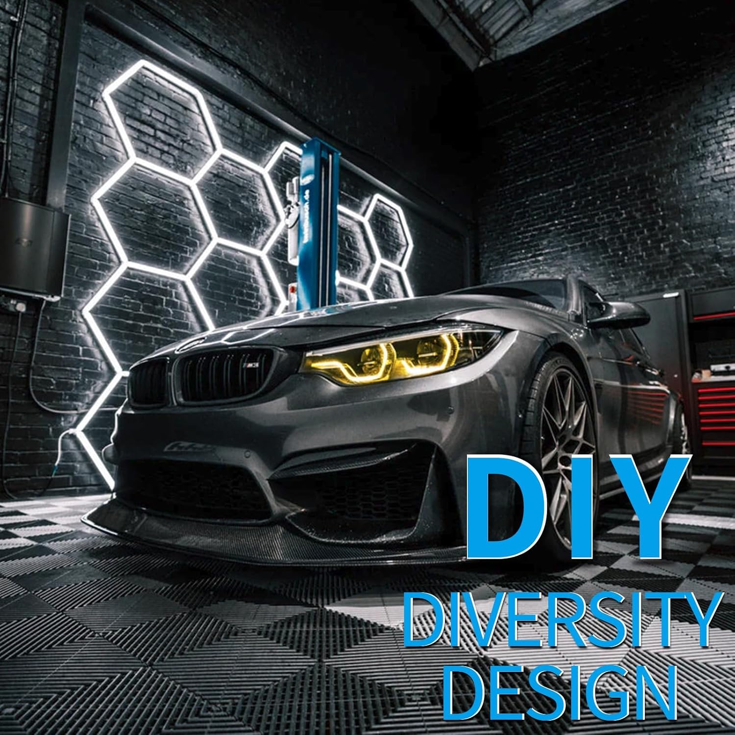 Thumbnail 1 de Hexagon LED Garage Lights: 192W 5 Grids DIY Honeycomb Ceiling Light by Mimiear