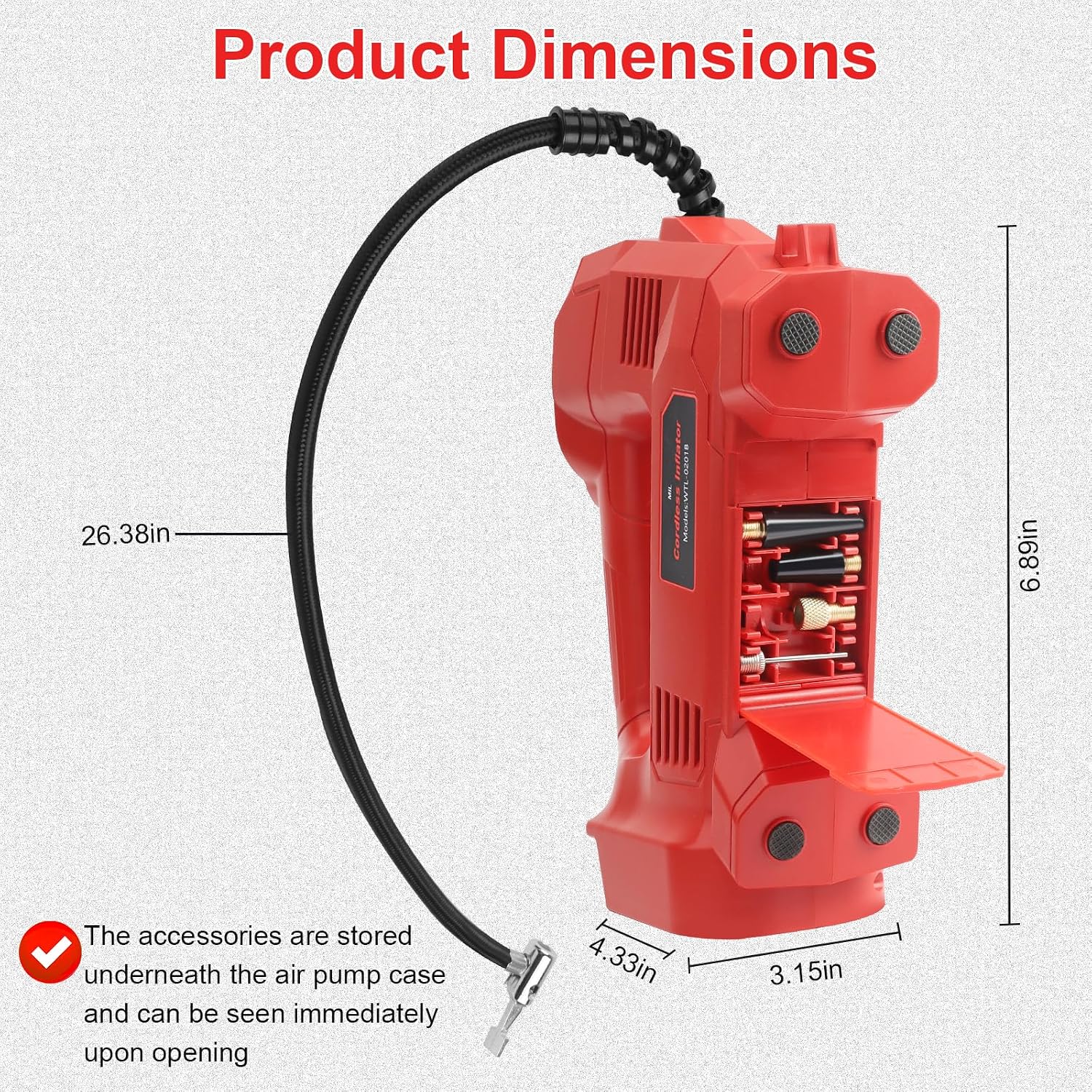 Thumbnail 3 de QUPERR Cordless Tyre Inflator Air Compressor (Milwaukee M18 Compatible) – 150 PSI, Digital Gauge
