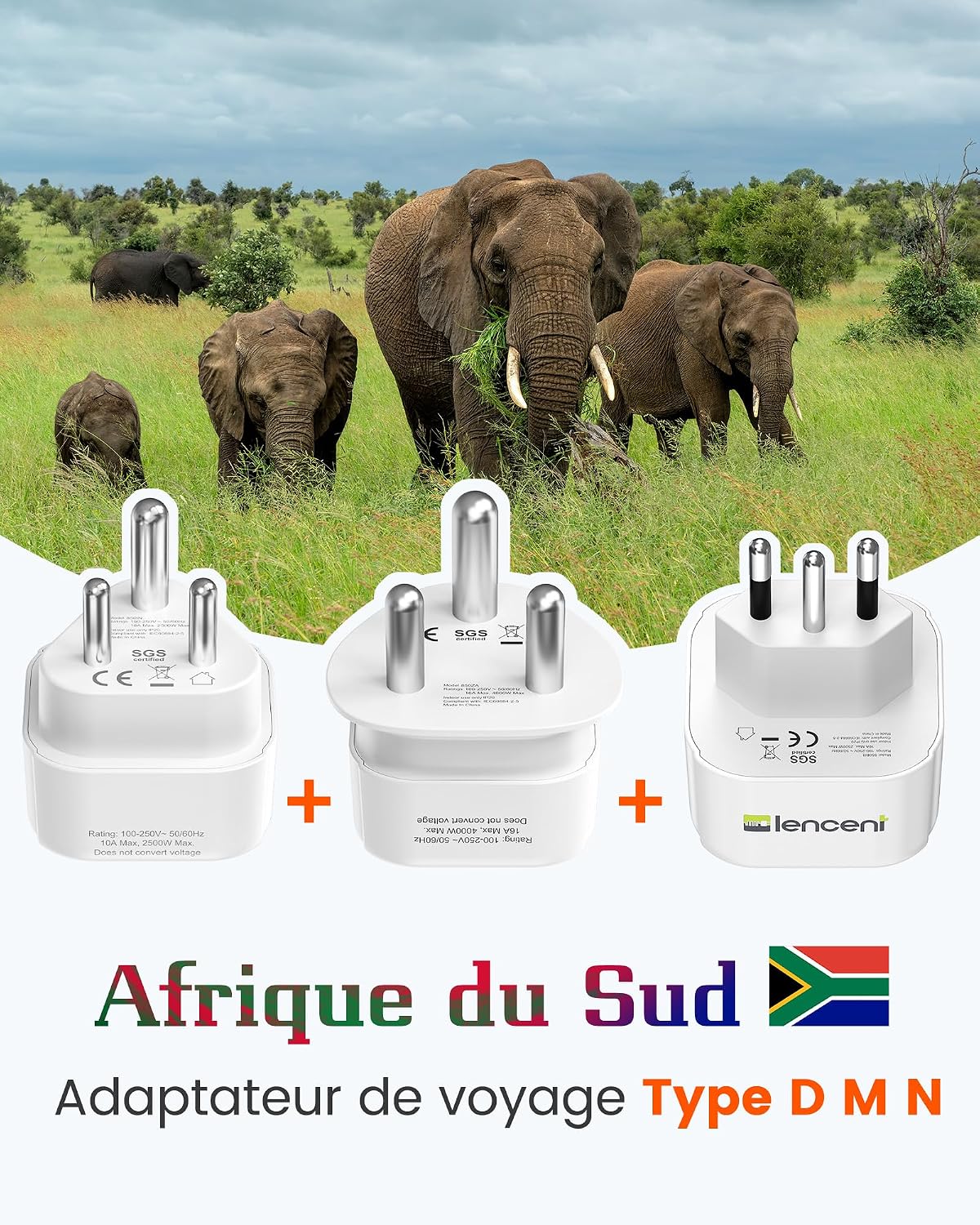 Detalle de LENCENT Adaptateur Type D M N 2500W 🔌