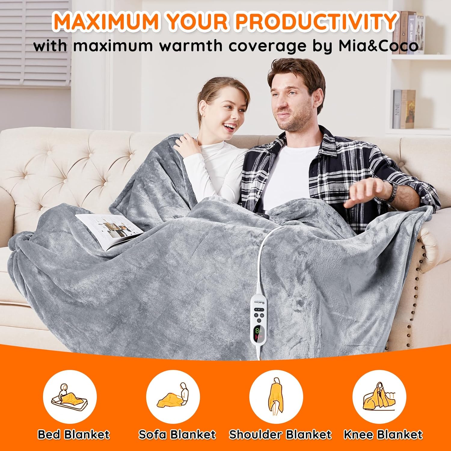 Thumbnail 4 de Mia&Coco Electric Heated Blanket 180×200cm